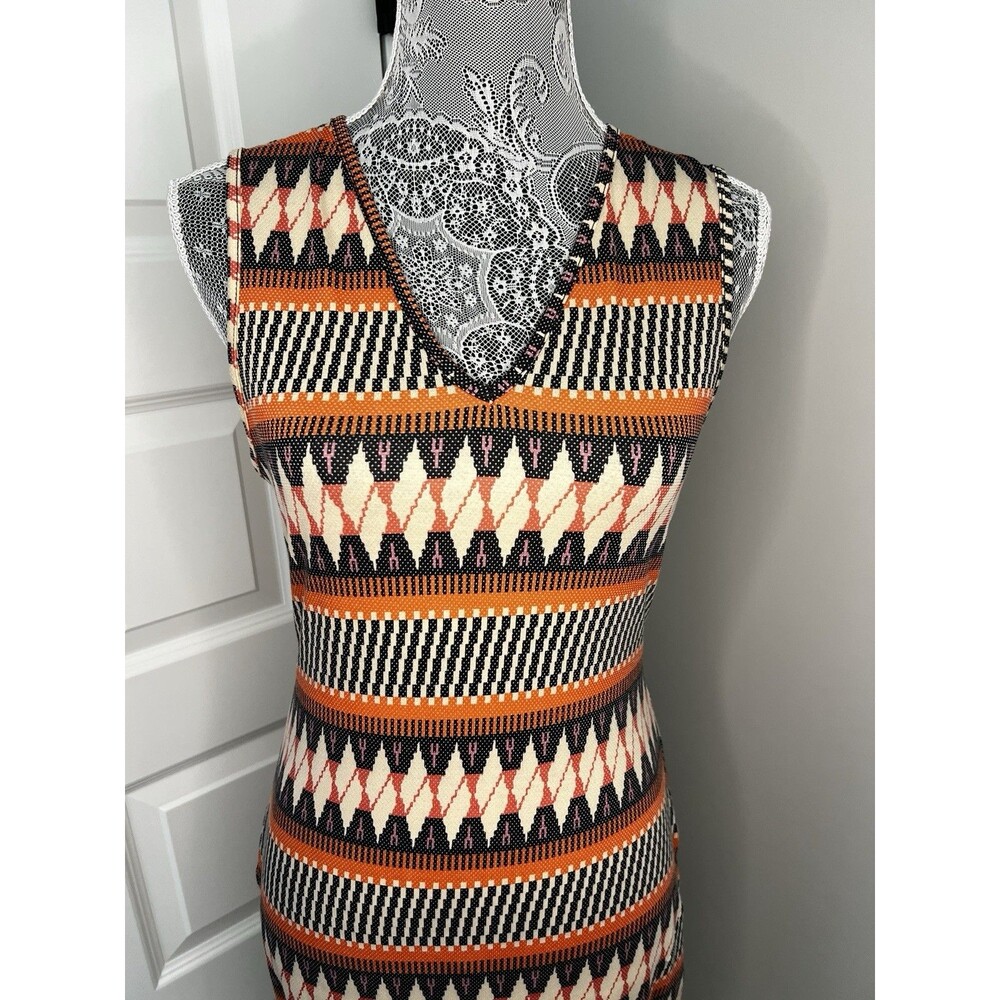 Shein Colorful Geometric Print Slim Fit Midi Sleeveless Dress Size Large - Picture 2 of 5